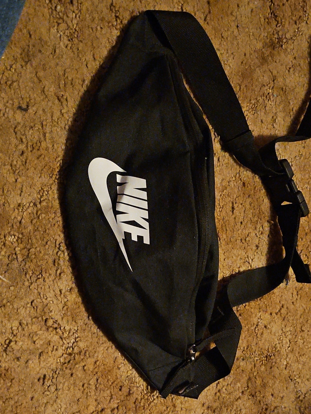 Nike Black Waist Pack with White Swoosh
